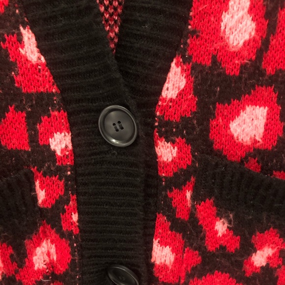 Topshop Leopard Print Sweater Pink + Red - SZ 6 - Picture 4 of 5